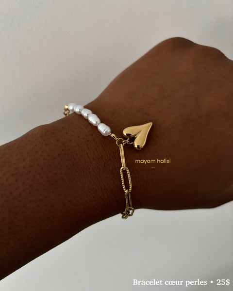 Bracelet cœur perles