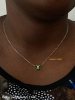 Collier papillon vert