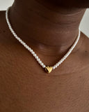 Collier perles cœur