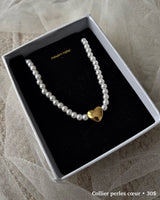 Collier perles cœur
