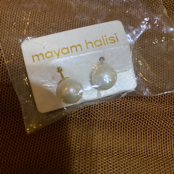 Boucles perles blanches