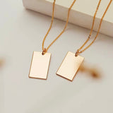 Collier médaille rectangle à personnaliser