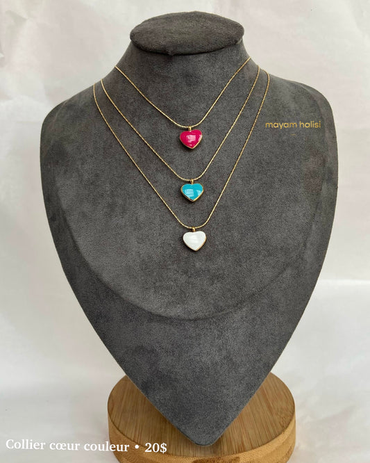 Collier cœur couleur