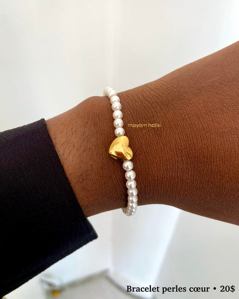 Bracelet perles cœur