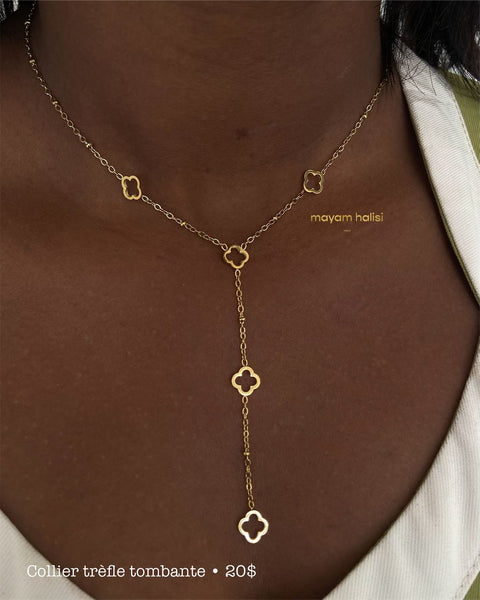 Collier trèfle tombante