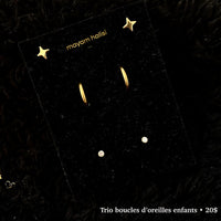 Trio boucles d’oreilles enfants